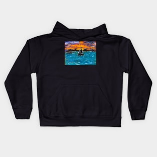 Sailing at Sunset Kids Hoodie